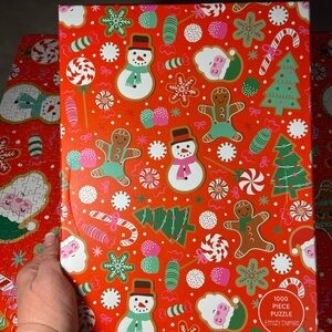 Emily Dumas Festive Holiday 1000-Piece Puzzle | Christmas Gingerbread Snowman